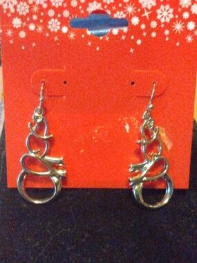 Silver-Tone Snowman  Drop Earrings